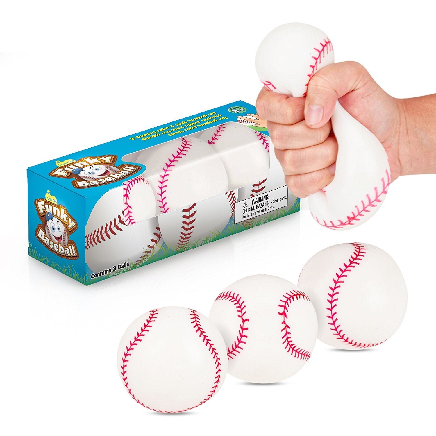 Splat 'N' Stick Baseballs | 3 pack | - Funky Toys