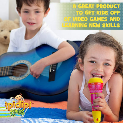 Echo Mic for Kids, Toddlers - Flashing Light and Fun Rattle - Pink Feedback Toy