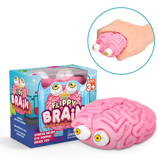 Squishy Eye Popping Brain By Funky Toys | Large Squeeze Toy | Stress Relief Game - Funky Toys