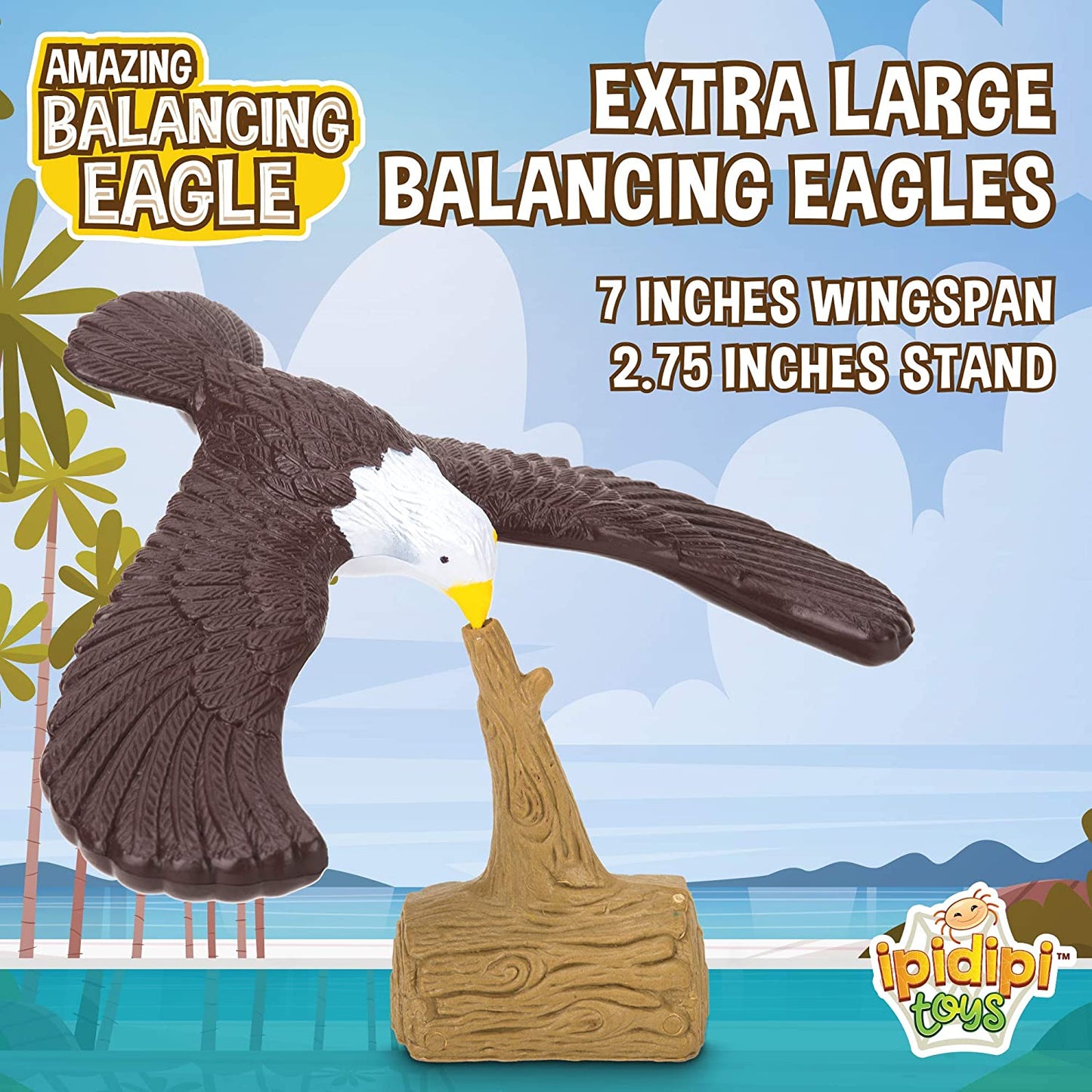 IPIDIPI TOYS Balancing Bird for Finger 2 Pack - 7.5" Eagle Toy