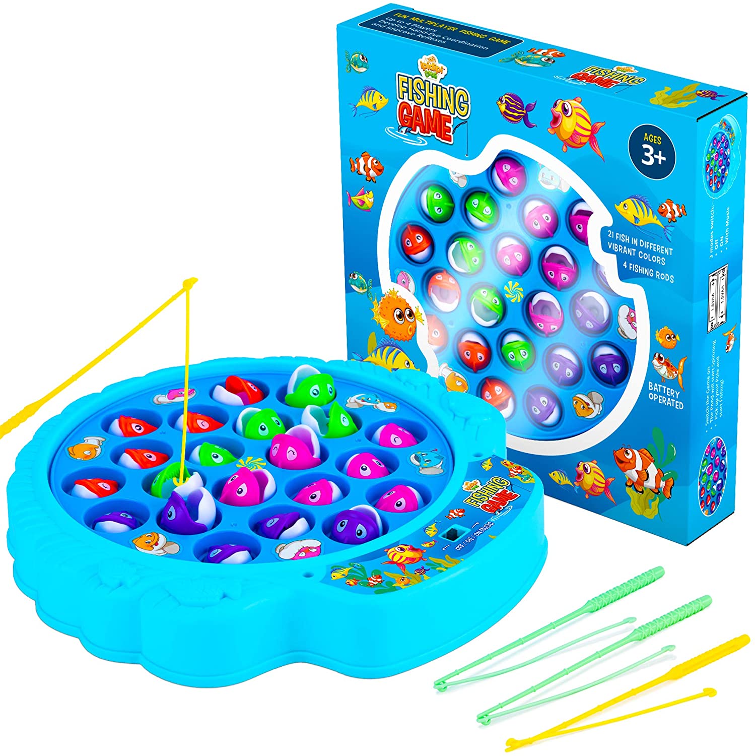 Fishing Game Toy 6 Small Fish And Fishing Rod For Game Birthday